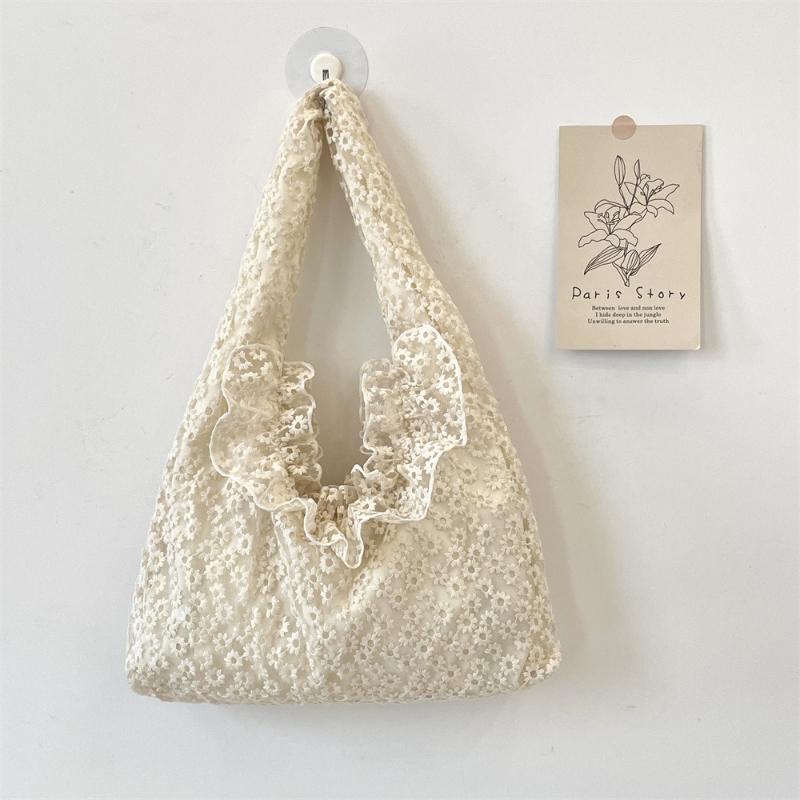 Lace Daisy Canvas Bag Tote Bags for Women Trendy Shoulder Bag Shopping Bags Mother Kids Bag Class Bags for Girl Bolsos De Mujer