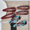 6pc Retro European and American Plaid Red BB Hairpin Hair Side Clips for Women Girls Gift Hair Accessories Headwear Ornament