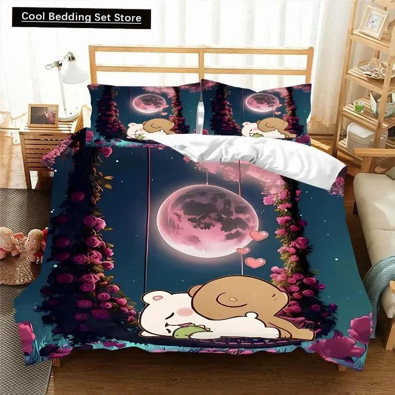 Kawaii Bubu and Dudu 3D Printing Anime Bedding Set Duvet Cover Comforter Bed Single Twin Full King Queen Size Bedding Set Kids