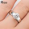 Rrjzz Classic 925 Pure Silver Men Women Engagement Ring Brilliant 8mm VVS1 Solitaire Moissanite Wedding Rings with