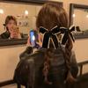 Black Lace Edge Velvet Hairpin Bow Double Ponytail Streamer Edge Clip Headdress