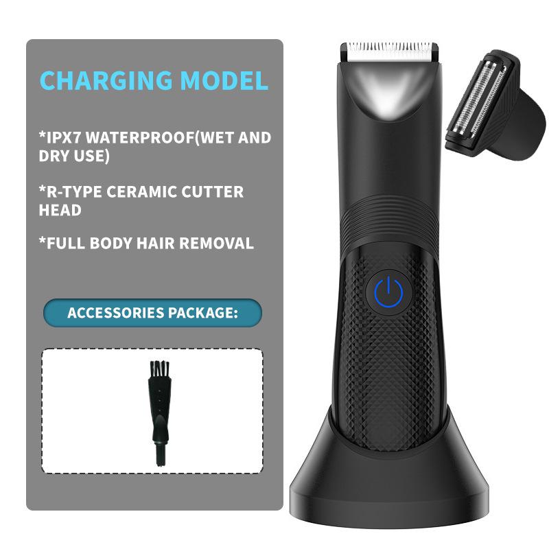 

Мужской водонепроницаемый электрический триммер для волос на теле с керамическими лезвиями, цифровым дисплеем, для удаления волос на всем теле, подмышками и в паху 8106 English Color Box Neutral Packaging