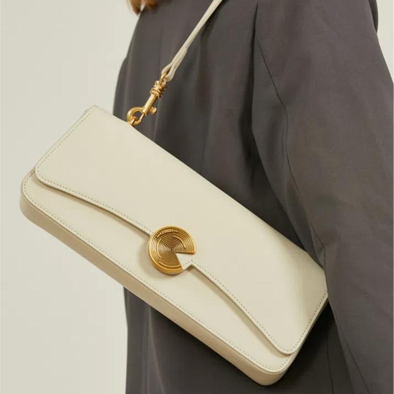 Women Genuine Leather Shoulder Bags Female Fashion Handbag Totes Small Underarm Bag Casual Daybag Mini Purse Armpit Bag