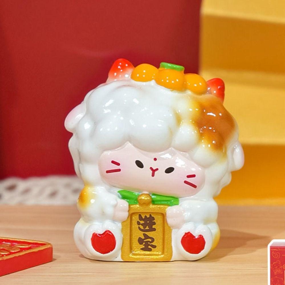 Fortune Chinese Zodiac Figurines Blessing Lucky Cat Desk Ornament Spring Festival