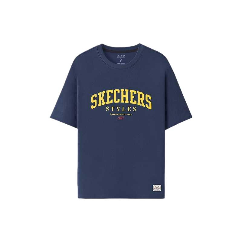Skechers Breathable Solid Color Round Neck Pullover T-Shirt Men tops L226M058-002Z S