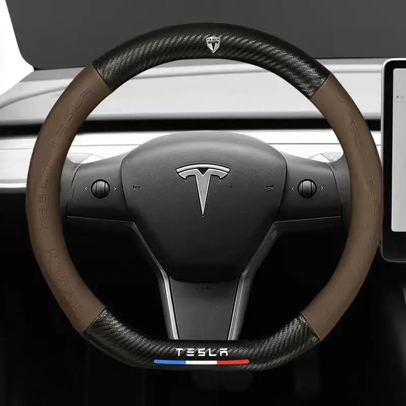 ALC1 Car Steering Wheel Cover For Tesla Model 3 S Y X Roadster 2019-2025 Auto interior Steering Wheel Accessories