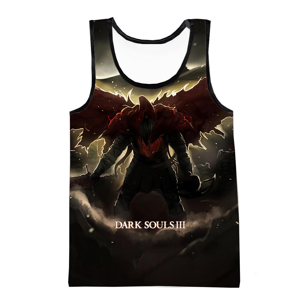 Summer Dark Souls Game 3D Print Tank Tops Men's Fashion Oversized Sleeveless Tank Top Bodybuilding Fitness Gym Vest Man Clothing