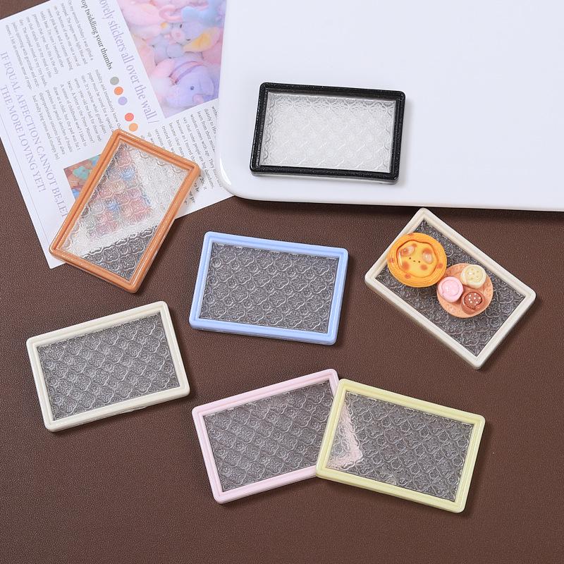 Handmade Cartoon Resin Jewelry Ornaments with Transparent Carved Square Plate