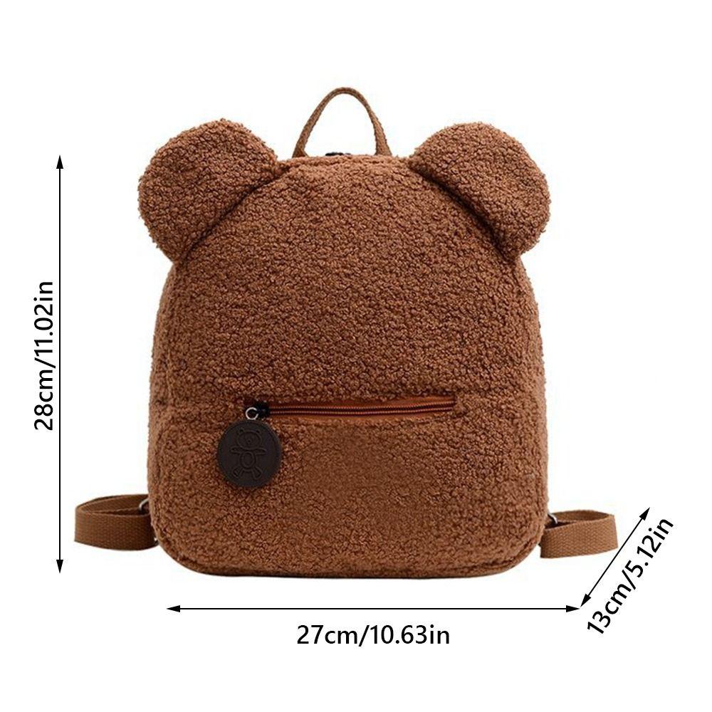 Fashion Cute Bear Women'S Bear Backpacks Plush Multi-Function Mini Backpack Portable Kids Shoulder Bag Travel