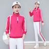 Internet celebrity stand-up collar sweater casual sports suit versatile spring and autumn new large size loose belly cover long sleeve two-piece set