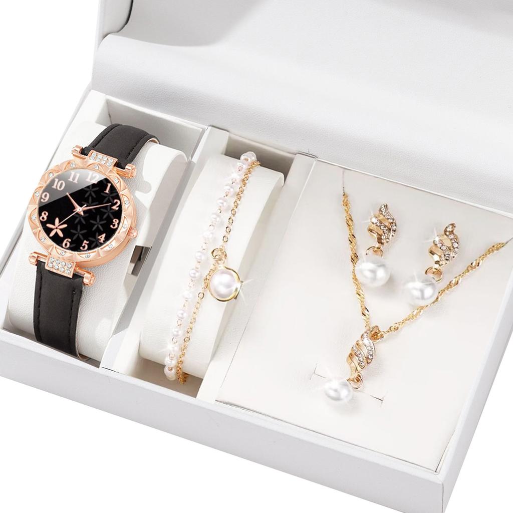 Practical Watch and Jewelry Set Elegant Alloy Accessories Watch and Jewelry Collection Perfect for Women Daily Outfit