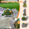 Solar Powered Colorful Resin Turtle Statue