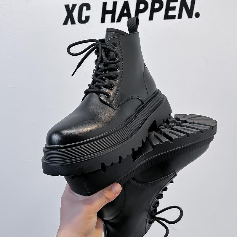 2024 New Martin boots Men's high-top retro platform locomotive boots Fashion inner height-increasing tooling boots 56734-A