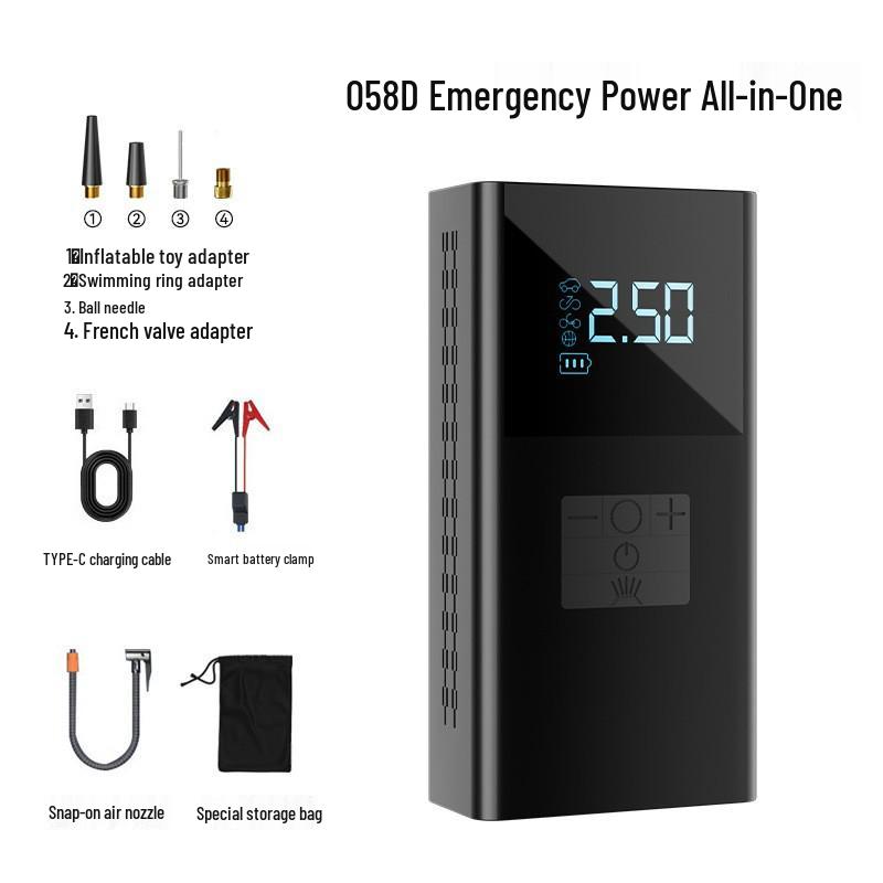Multifunctional 12V Wireless Portable Car Jump Starter & Air Pump