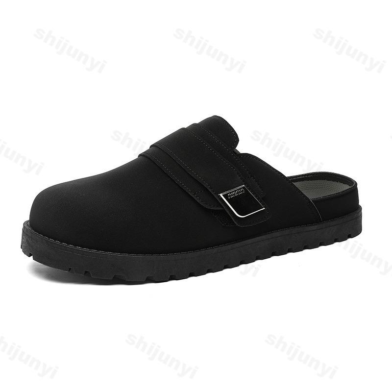 Fashion 2025 Autumn New Men's Retro Niche Design Casual Thick Soled Half Slippers Fashion Versatile Comfortable Non Slip Chunky Draggers