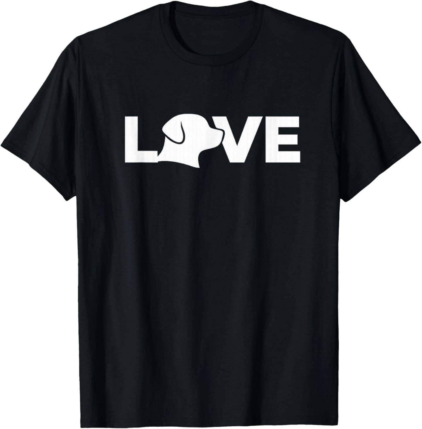 Love Dog Silhouette Shirt – Cute Pet Lover Valentine Tee T-Shirt L