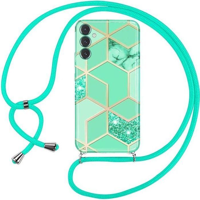 Coque de Protection - BOOLING - pour Samsung Galaxy A14 4G/5G - Antichoc - Motif Marbre Turquoise - Élégante