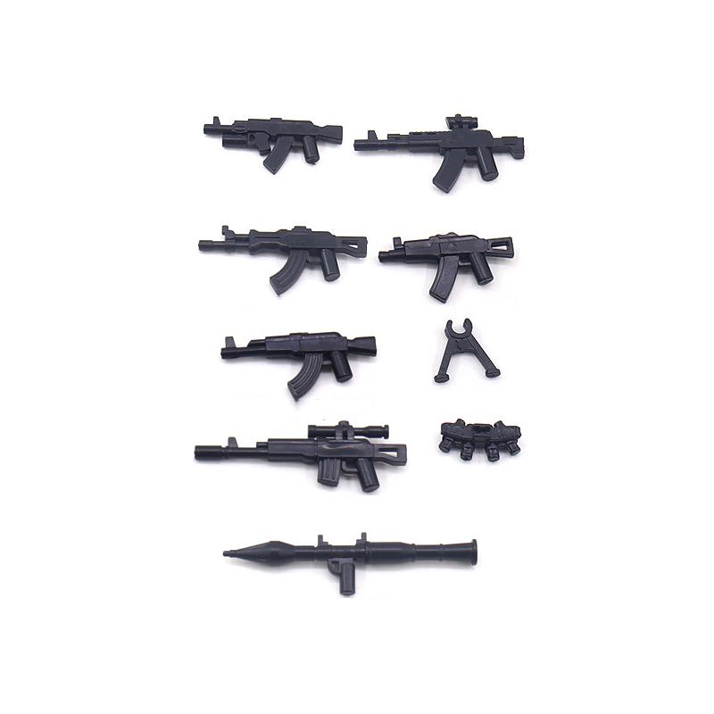 25/50/100Pcs Military Weapons SWAT Gun Cannon Soldier Army Police Hat Building Blocks Figure Accessories Model Bricks DIY Toy