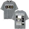 King of Pop Michael Jackson Tour Gewaschenes Vintage T-Shirt Herren Harajuku High Street T-Shirts Lässiges Baumwolle Übergroßes T-Shirt