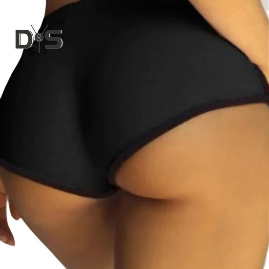 

Женские сексуальные шорты для занятий йогой, шорты-дельфины, эластичные шорты для бега, тренировок, повседневная мини-спортивная одежда для лета M чёрный