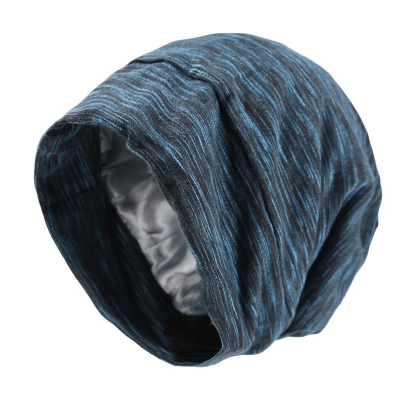 High Quality Elastic Lined With Satin Hat Chemotherapy Hair Beanie Night Sleep Satin Hats Men Women