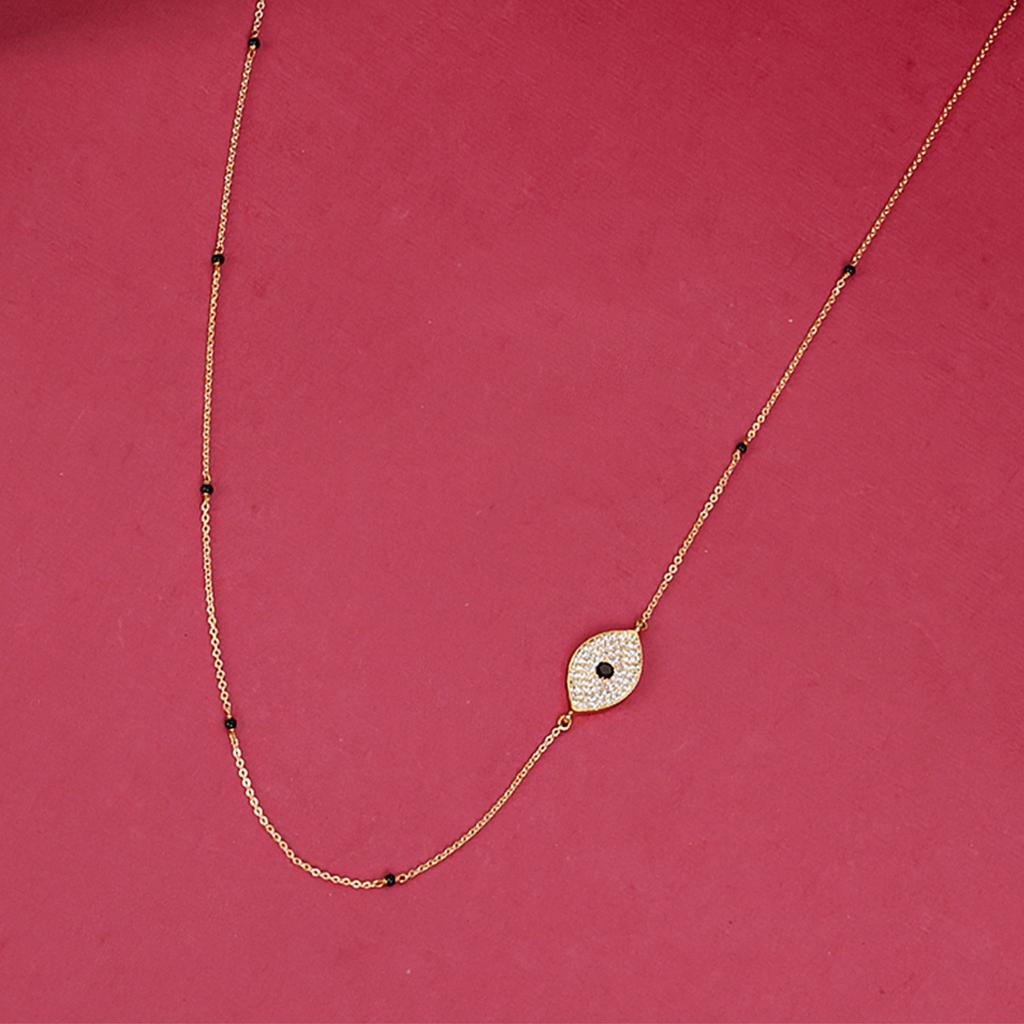 Abdesigns Diamant-Mangalsutra, vergoldetes indisches Mangalsutra, Mangalsutra der Bollywood-Schauspielerin, synthetisches, im Labor gezüchtetes Diamant-Mangalsutra