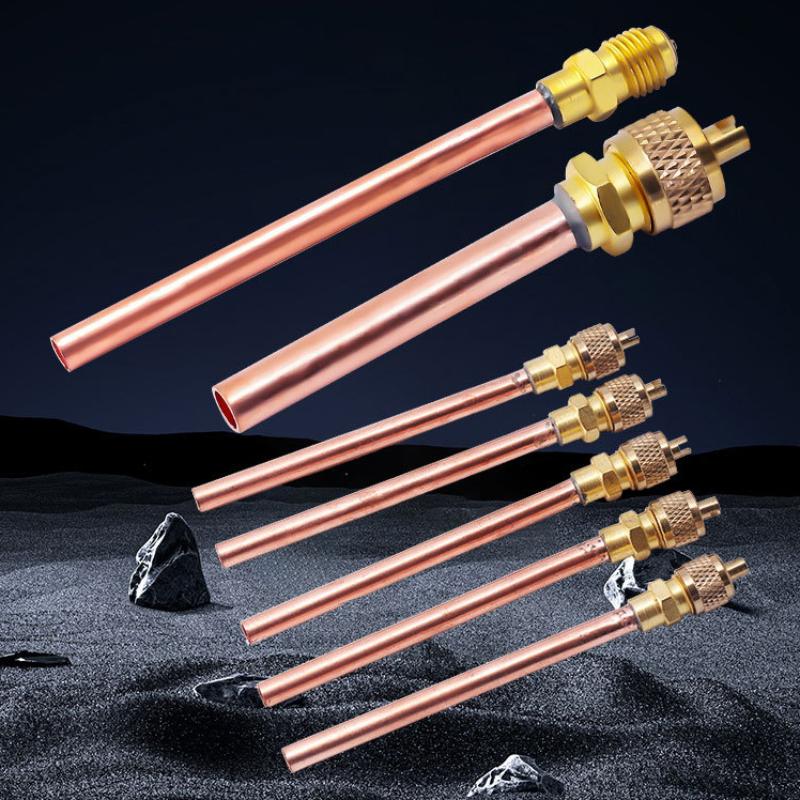High Quality 1/4'' Service Valve 0.6Mm Thick 63/120Mm Access Valve Strong Core Ac Vacuum System Refrigerator Charging
