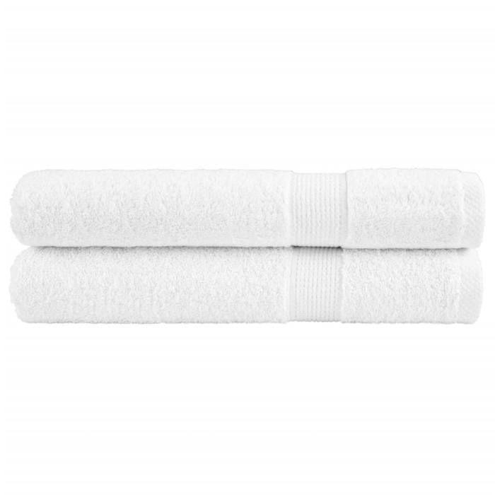 VidaXL Serviettes de Qualité Supérieure 2 pcs, Serviettes de Douche, Draps de Bain, Serviettes d'Invité de Toilette, Blanc 137140
