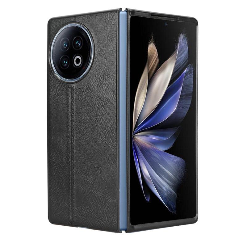 Luxury PU Leather +PC Cow Pattern Texture Phone Back Case Cover for vivo X Fold 2