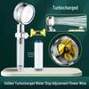 Compact Twin-Turbine Booster Shower Head with Dual Propellers