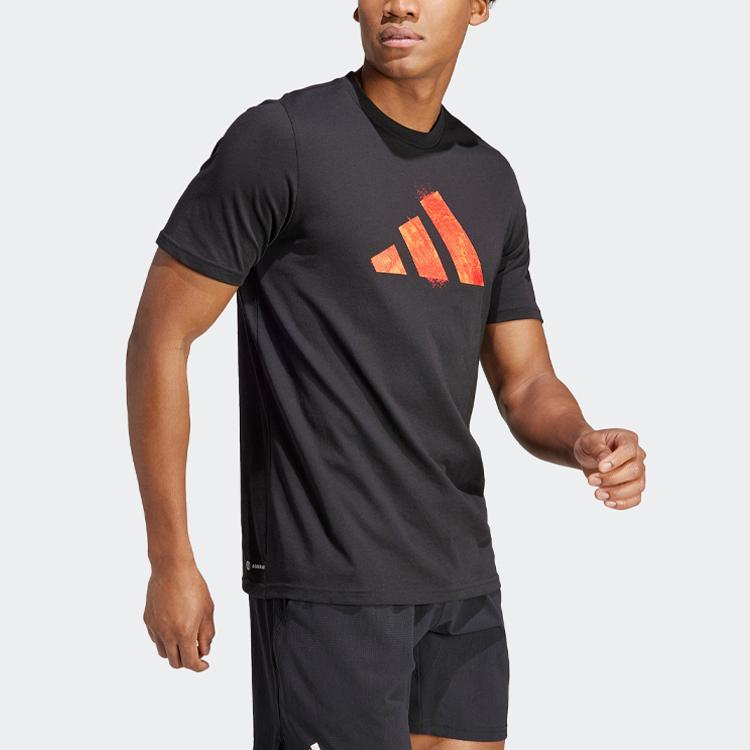 Adidas Aeroready Roland Garros Logo Print Crew Neck T-Shirt Men Tops Black HT5229