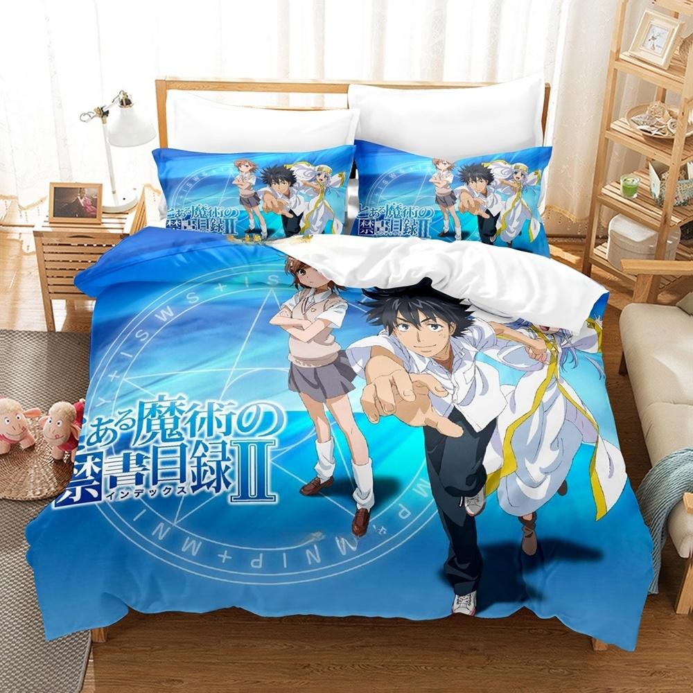 3D Printed Anime A Certain Magical Index Bedding Set Single Twin Full Queen King Size Bed Set Adult Kid Bedroom Duvetcover Sets