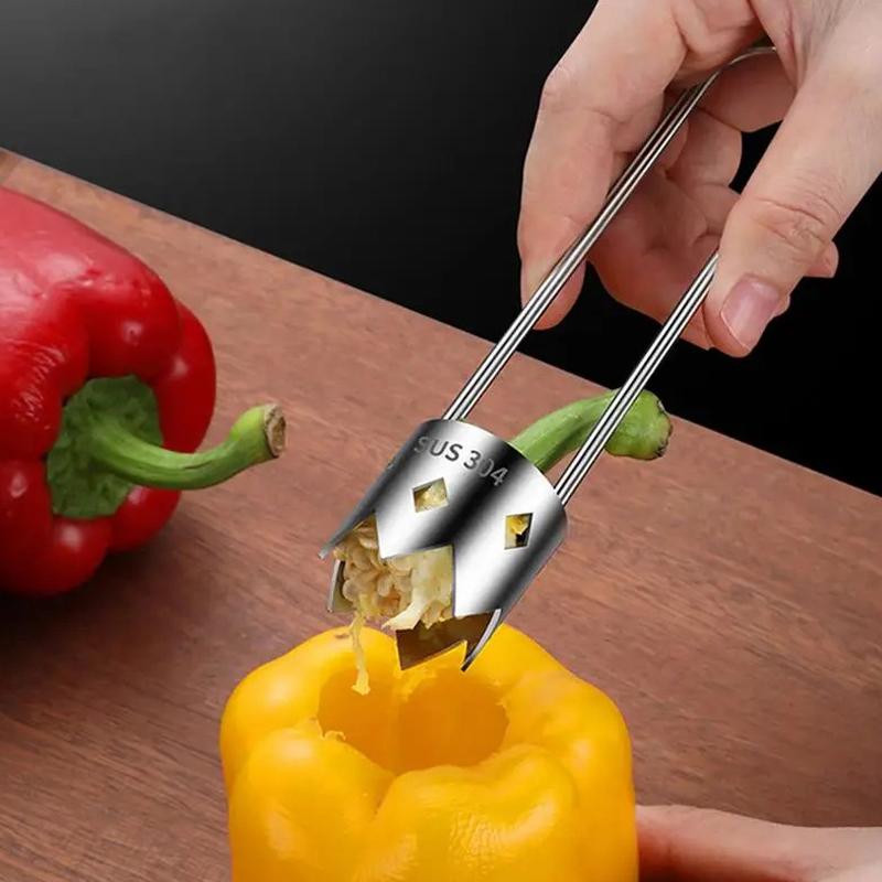 Stainless Steel Fruit Core Remover Apple Pear Bell Peppers Pitter Extractor Tool Versatile Vegetable Core Puller Kitchen Gadgets