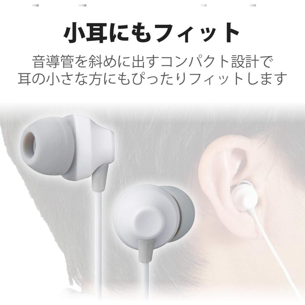 Elecom Elecom Stereo-Ohrhörer Kanaltyp 3,5 mm mit Mikrofon Fast Music F12c 10,0 mm Weiß Ehp F12cmwh Weiß mit Mikrofon