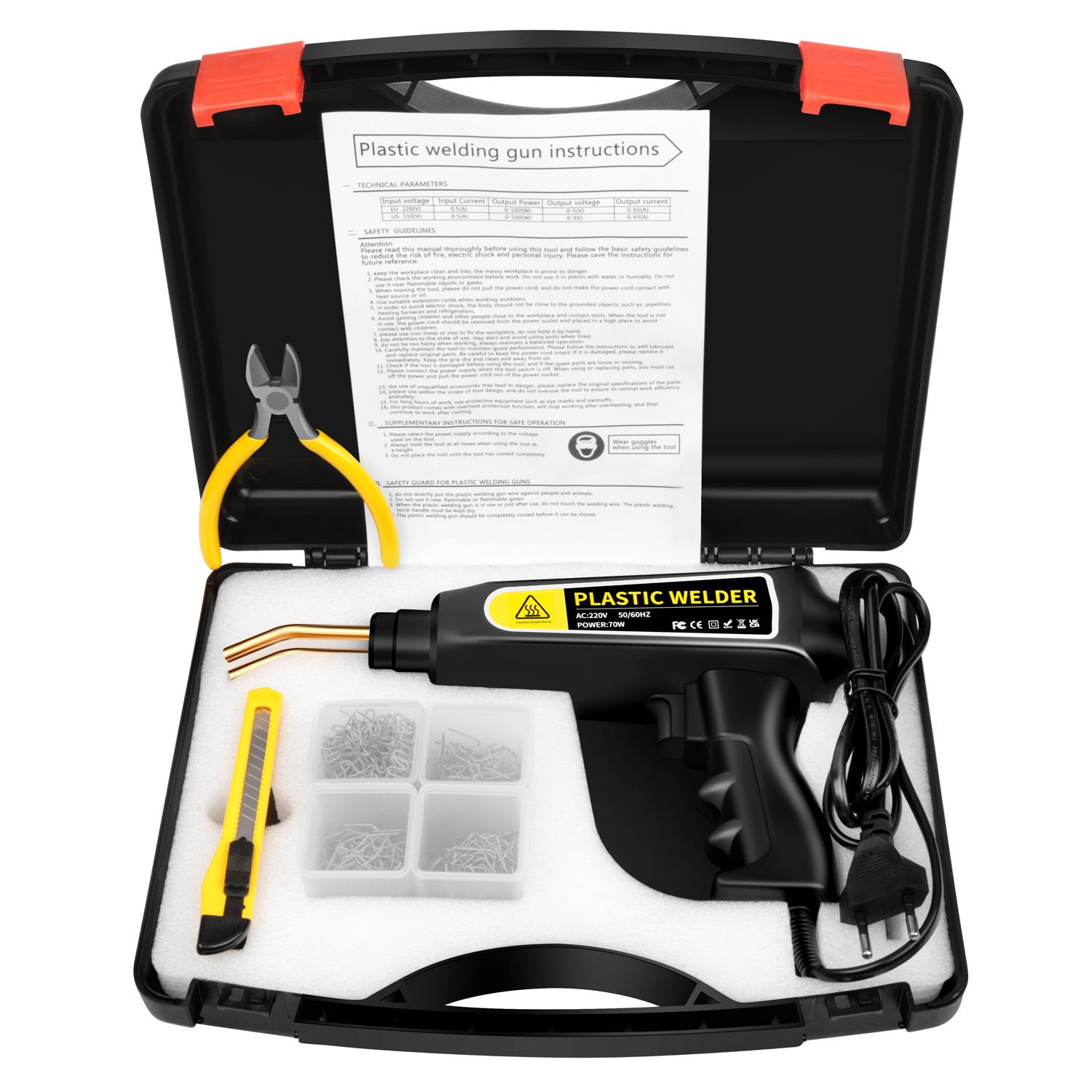 

Машина для ремонта автомобильного бампера, сварочный пистолет для пластика, набор инструментов для ремонта пластикового бампера EU чёрный