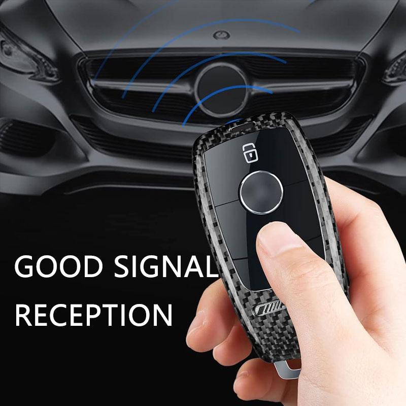 Carbon Fiber Key Shell Case Cover for Mercedes Benz AMG A220 CLS E E63S GLE350 4Matic S Car Remote Key Fob Protector Accessories