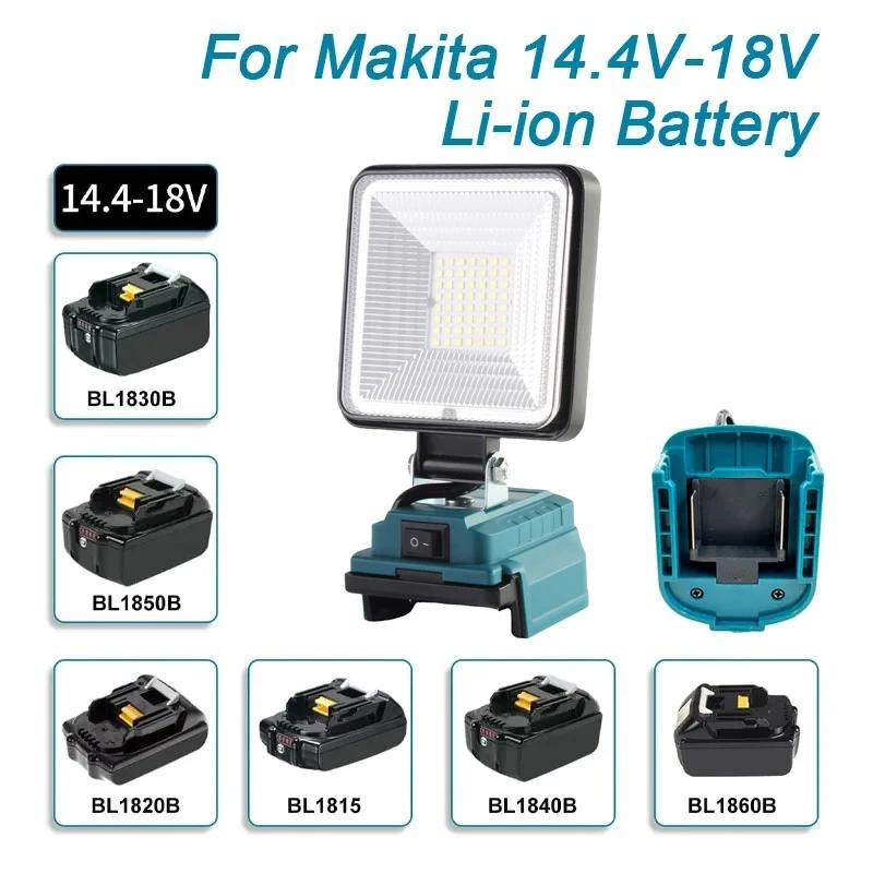 Cordless LED Work Light for Makita 18v Battery Portable Flood Lights Spotlight Compact Lighting with Type C & USB Fast Charging