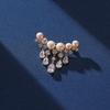 Snowflake & Butterfly Zircon Brooch with Freshwater Pearl for Women's Korean Style Suit Coat