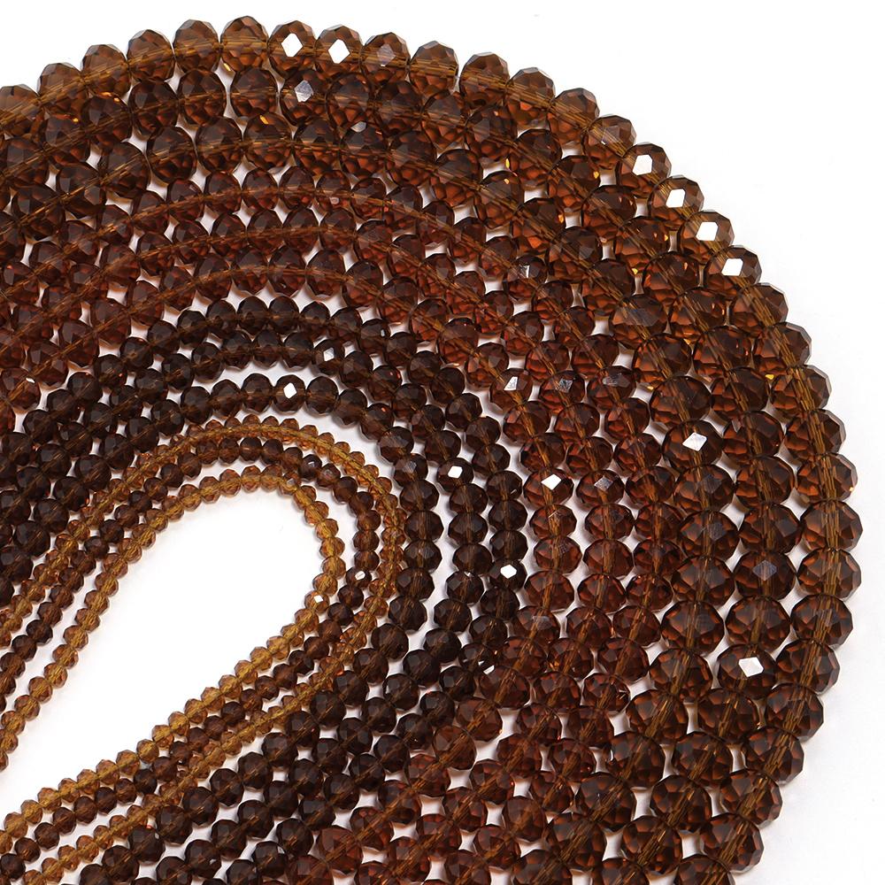 3 4 6 8 10mm Deep Brown Faceted Crystal Beads Glass Beads Loose Spacer Bead For Jewelry Making DIY Bracelet Necklace Accessories