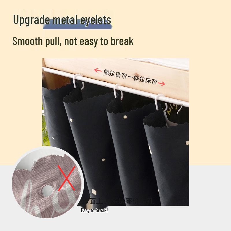 Bright Sun Blackout Dorm Bed Curtains for Students (Upper/Lower Bunk)