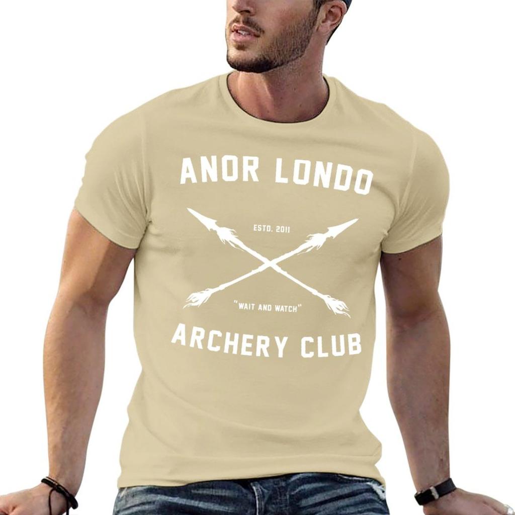 ANOR LONDO ARCHERY CLUB T-Shirt man clothes vintage plain black t shirts for men