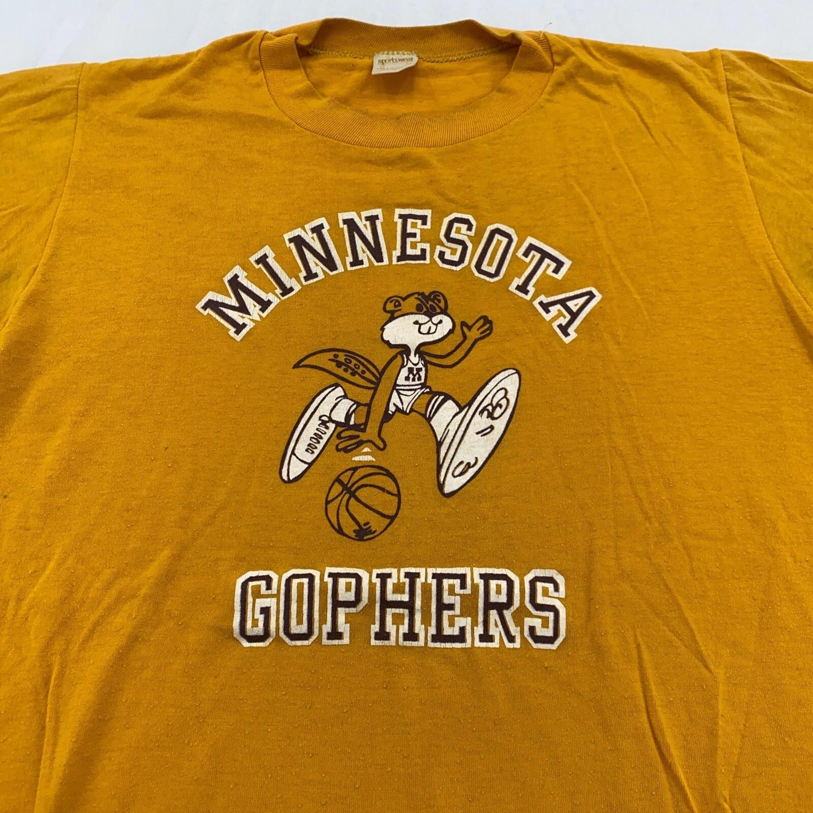 

vintage 80s MINNESOTA GOLDEN GOPHERS BASKETBALL T-Shirt SMALL ncaa thin S