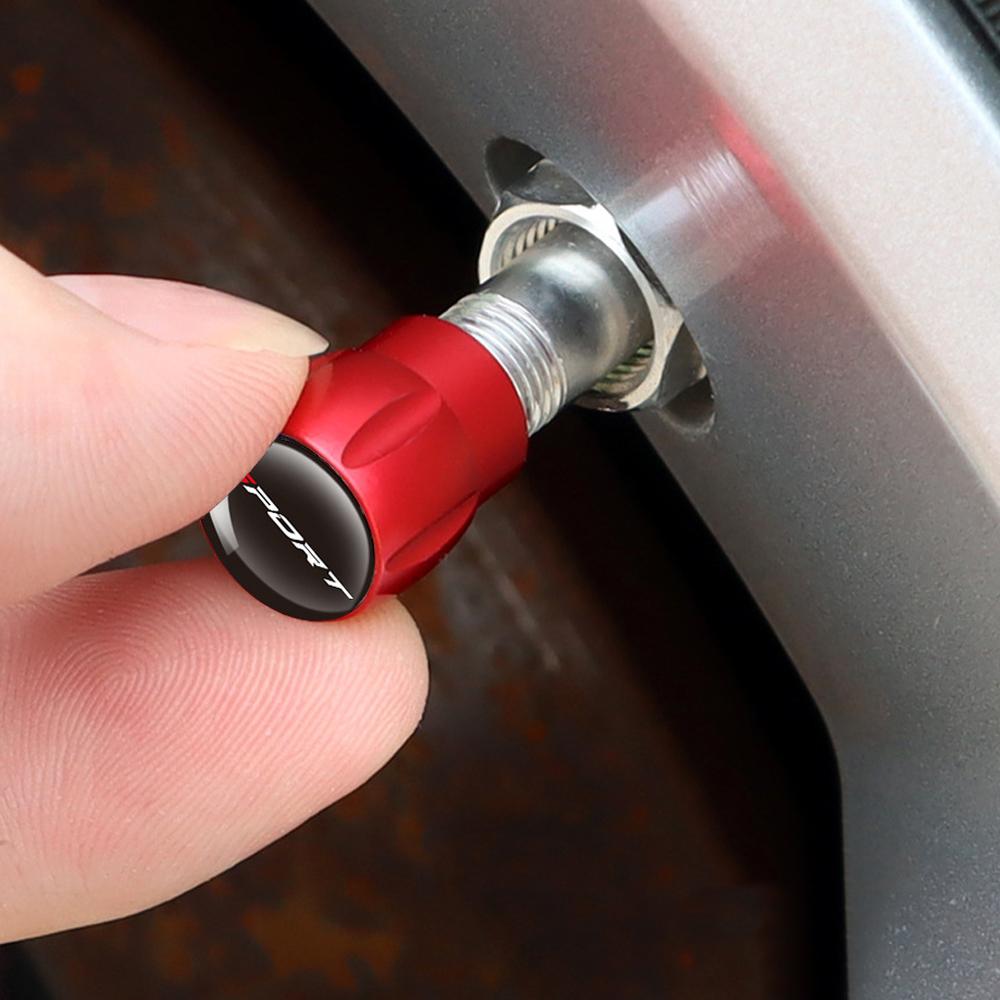 4pcs Universal Car Sport Aluminum Tire Valve Caps Car Rim Stem Cover Car Whee Dustproof Covers Auto Exterior Styling Accessories