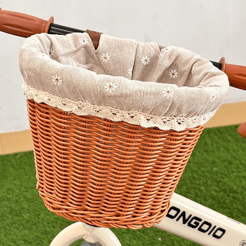 Hand-Woven Bicycle Basket Suitable for Commuter, Balance Bike & Bike Frame - Rustic Bike Basket with Lining, Durable Bike Carrier for Front Wheel Rack