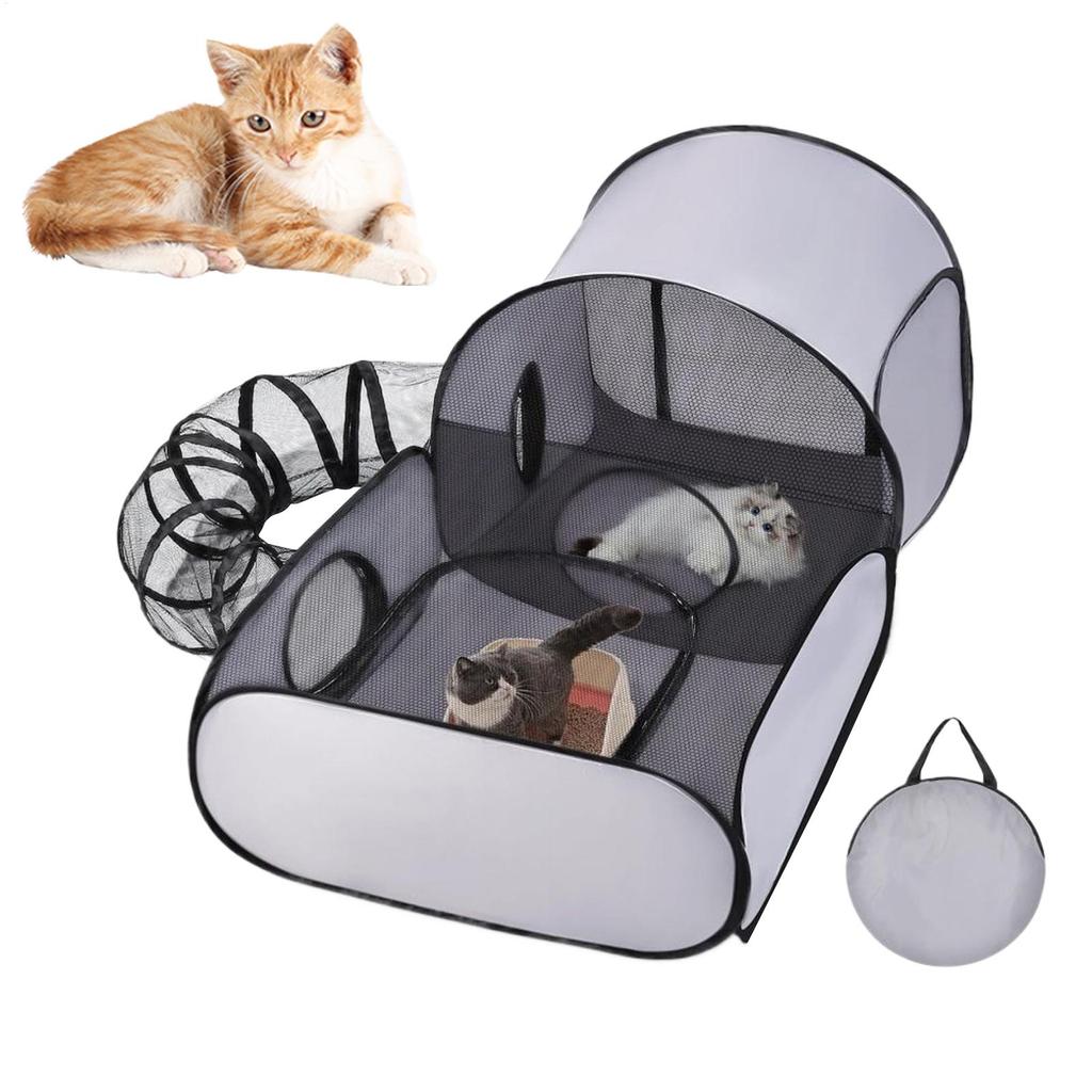 Dog Fence With Surrounding Tunnel Outdoor/indoor Cat Fence With Breathable Soft Edges Cat Fence Tent