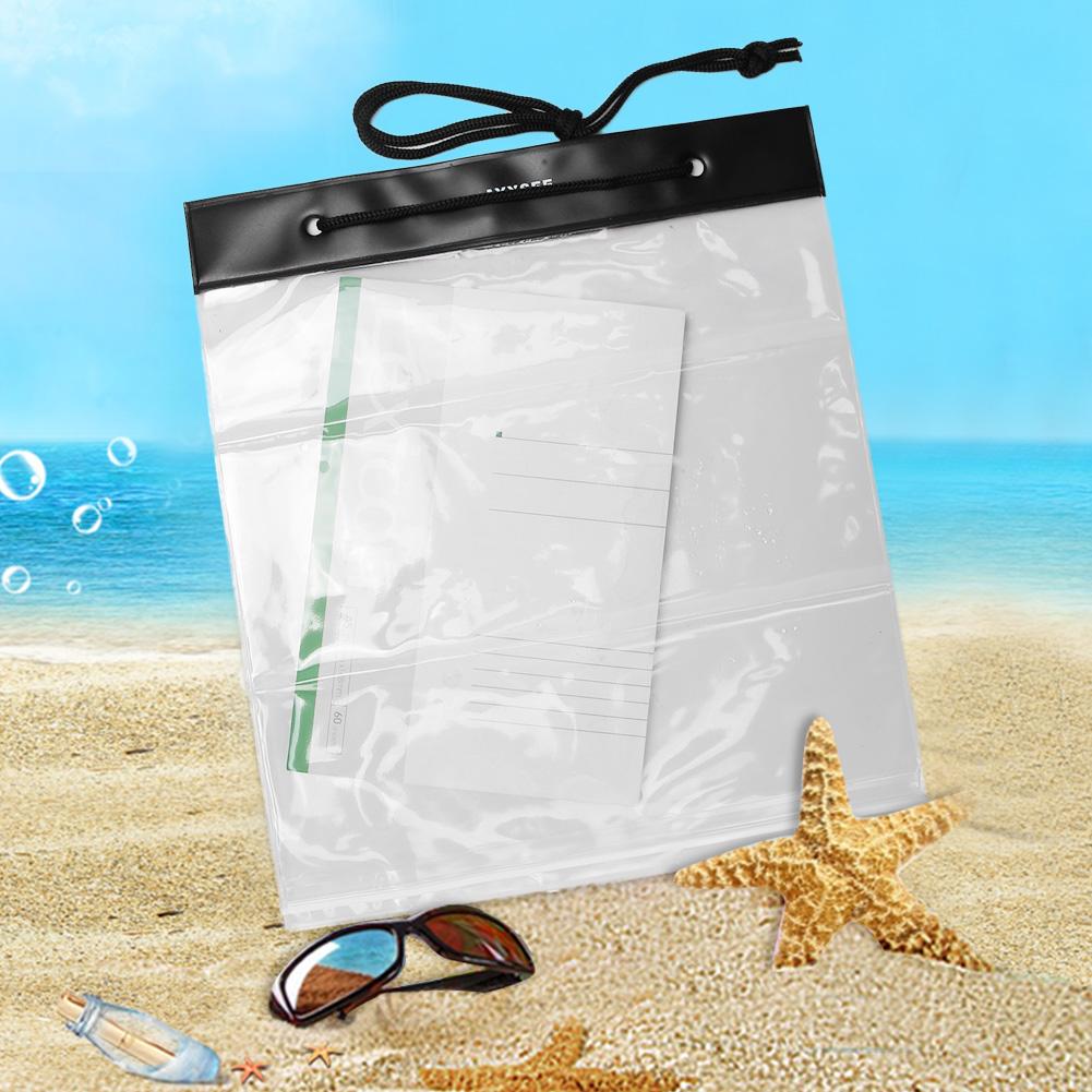 2pcs Multifunctional Waterproof Stationery Transparent Pen Bag Storage Map Holder