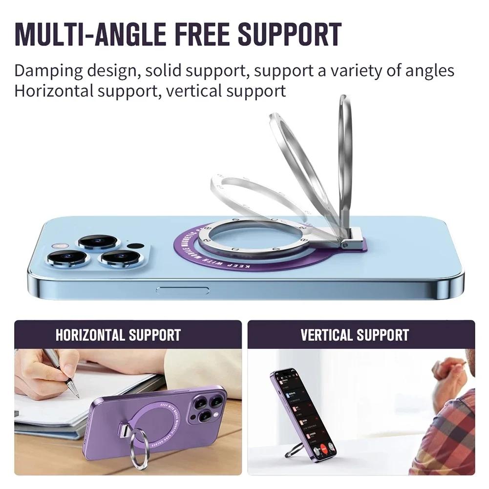 Für MagSafe Magnetischer Ringhalter Mehrwinkel Klebepaste Rack Unterstützung Magnet Fingerring Autohalterung Faltbarer Halter Griff Ständer