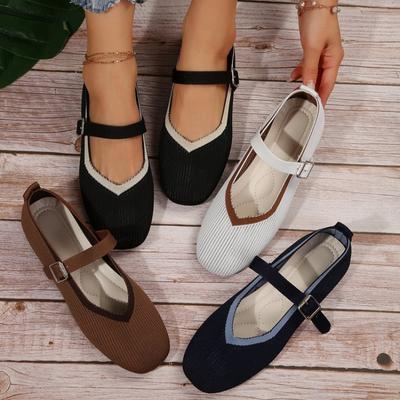 Frühling 2025 Neue Damen Flache Schuhe mit runder Spitze Frau Mary Janes Schuhe Herbst Ballett Mode Schnalle Flache Schuhe Zapatos De Mujer