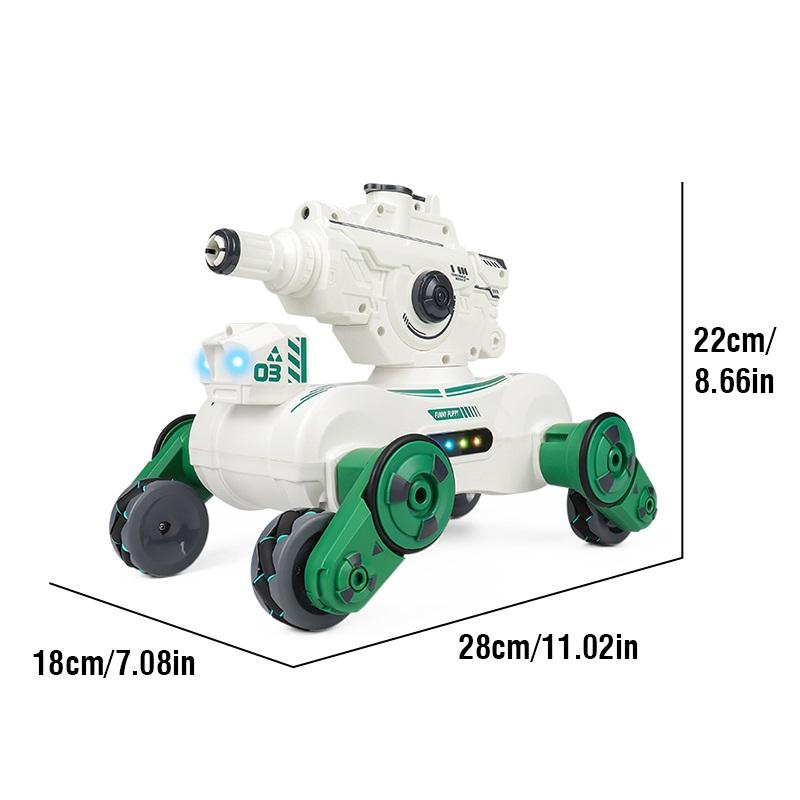2.4G 4WD RC Battle Spray Tank, Swing Arm Mechanical War Dog, Gesture Watch Sensing Toy, Birthday Gift for Boys