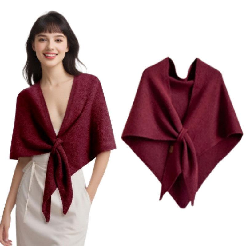 

Autumn & Winter Triangle Scarf Shawl: Available in Various Colors for Outdoor Shopping, Travel, Casual Outings, Photography. 190*128 cm рожевий червоний колір